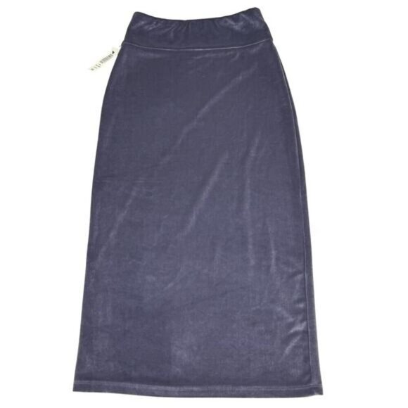 NWT WILFRED FREE Aritzia Bela Velvet Midi Skirt Size XXS Darkness - Picture 2 of 6
